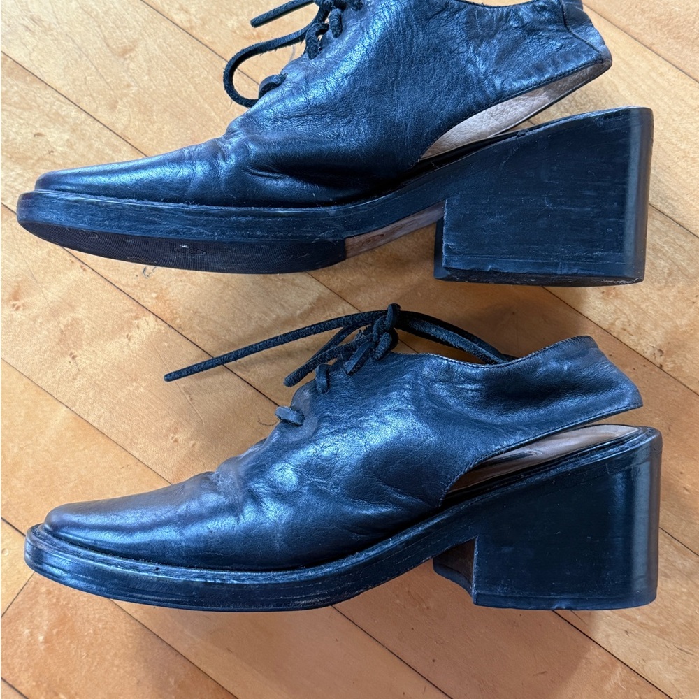 Ann Demeulemeester Black Leather Mules
